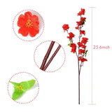 10Pcs Flowers Blossom Bouquets Faux Peach Fake Plants For Decor