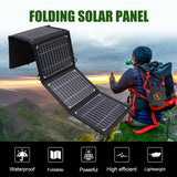 14W Solar Charging Panel Outdoor Mobile Phone Charger Backpacking Emergency Carrying Travel Sunlight Plate with Hoo