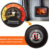 1pc Wood Stove Thermometer Magnetic, Oven Stove Temperature Stove Top Thermometer For Wood Burning Stoves, Gas Stoves, Pellet Stove, Avoiding Stove Fan Damaged By Overheat
