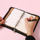 Note Book Zipper Diary Faux Leather Cover Storage Bag Design Modern Daily Use 2022 Recording A6 Notebook