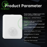 Wall mounted LED human infrared sensing intelligent delay E27 lamp holder adapter converter