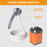 Outdoor Camping IPX7 Waterproof with Digital Display Portable Electric Shower Pump for Hiking Travel Beach Pet Watering