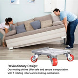 Heavy Mover 5-Wheel Furniture Dollies Locking Wheels Load Lifter Moving Tool Set with Anti-Skid Pad Home
