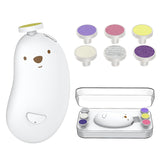 Trimmer Electric, Rechargeable Clippers With 6 Grinding Heads And LED Light, Safe Baby Nail File Easy To Use