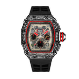 PINTIME Man Watch Sport Silicone Strap Casual Quartz Wristwatch Waterproof 30m Brand Chronograph Calendar Luminous Dail Clock