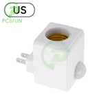 Wall mounted LED human infrared sensing intelligent delay E27 lamp holder adapter converter
