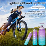 Sports threepiece gradient color frosted bouncing large capacity sports water bottle set cups