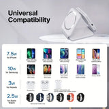 Magnetic smartwatch charger, fast charging station, iPhone 15 14, 15W foldable wireless charger holder