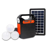 25W Bluetooth-compatible USB Charger Home System Solar Power Panel Generator Kit with FM Radio 3 LED Bulbs Emergency Lighting