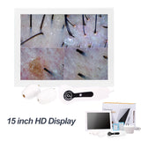 15inch LCD Skin&amp;Hair Analyzer Detector Digital Microscope Magnifier Skin Hair Blackhead Follicle Scalp Detector 50X-200X