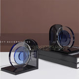 Blue Eye Crystal Bookends Modern Minimalist Library Book Stopper Desk Creative Ornament Study Tv Cabinet Living