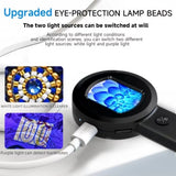 High Definition Handheld Photographable IPS Color Screen Built in LED Lights Intelligent Magnifying Glass