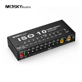 MOSKYAudio ISO-10 Portable Effect Power Supply Station 10 Isolated DC Outputs USB Output for 9V 12V 18V Guitar Effects
