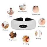 Health Care Neck Massage Products TENS Pulse Relieve Pain Deep Tissue Shiatsu Vibration Neck Shoulder Massager With Heat