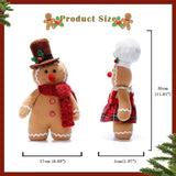 2PCS Man Toys Pillows Stuffed Christmas Gingerbread Plush Doll