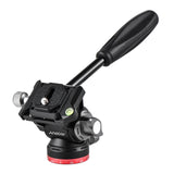 Andoer Compact Video Fluid Pan Tilt Head Panorama Ballhead Tripod Mount 1/4inch Screw 10kg Load Capacity with Handle