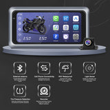 6.25 Inch Motorcycle Navigator with 1080P Rear Camera Support Driving Record Wireless Carplay Android Auto Tire Pressure Detect