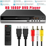 Home DVD Player VCD CD Disc Media Players Digital Multimedia with AV Output Remote Control USB Mic HD 1080P Playe-r Box for KTV