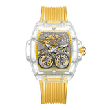 Watches men ONOLA Luxury Fashion Plastic Transparent Hollow Full Automatic Mechanical Watch for Men Waterproof Clock