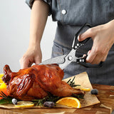 110-layer Damascus Scissors 58-62 HRC Stainless Steel Kitchen with Black Aluminium Alloy Handle New