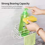 Kitchen Sink Organizer Sponge Holder Drainer Basket Storage Drying Rack Spice Organization Bottle Shelf Rag Hanger