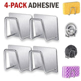 4-PACK Sponge Holders For Kitchen Sink, Strong Adhesive Small Sponge Holder