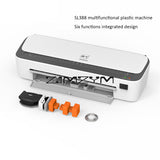 SL388 Multifunctional Laminator hine Set A4 Size Hot and Cold Lamination 2 Roller System for A4/A5/A6 Pouches Paper Cutter