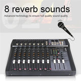 Professional Audio Mixer 8 Channel Mi Console Bluetooth Sound Board USB Reverb For PC Stage Studio DJ Controller Podcast