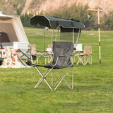 Portable Folding Canopy Shade Beach Camping Lawn Chair For Outside Activities With Anti-Slip Foot Pad