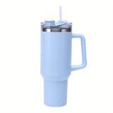 1pc Reusable Vacuum Tumbler With Straw 30oz/40oz - Double Layer Stainless Steel Insulated Drinking Cup, Car Handy