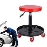 Car Maintenance Liftable Metal Chair for nical Workshop Adjustable Roller Wheels Seat Garage with Tray Stool Tool