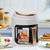 Visual Oil-free Electric Fryer - Multi-functional Automatic Household Fryer with 360° Baking and LED Touchscreen