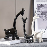 4pcs/set Cute Abstract Deer Ornament, Ceramic Statue Art Craft, For Bookshelf Home Living Room Office Cafe Decor, Room Tabletop Display Entryway Decor, Winter Christmas New Year Decor