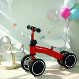 Balance Bike with Ergonomic Seat - Baby Learning Walker, 4 Wheels No Pedals, Riding Toy for First Birthday Gift