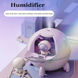 1pc 220ML Rechargeable Space Capsule Air Humidifier, USB Ultrasonic Cool Mist Aromatherapy Water Diffuser With Led Light Astronaut