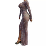 Evening gown with luxurious fashionable temperament, long skirt, sexy waist and slimming effect
