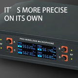 Professional VHF Wireless 4-Channel Handheld Karaoke Microphone - Ideal for Home Parties, Church Events, PA, and TV Speakers