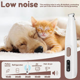 Electric Groomer with LED Light Waterproof Pet Hair Trimmer Low Noise Cat Dog Face Foot Ear Hip Paw Shaver