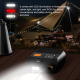 Paddle Board 25PSI High Pressure Electric Air Compressor Pump Power Bank with 6 Nozzles and LED Light for Iatable Boat