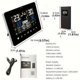 1pc Digital Alarm Clock, Time Sunrise And Sunset Electronic Thermometer Weather Forecast Wireless Sensor Wall Clock, Room Decor, Home Decor