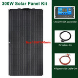 600W 18V Flexible Monocrystalline Solar Panel Kit - Complete System for Home, Car, Boat, RV, and Camper. 12V Battery Charger
