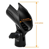 5 Piece Adjustable Mic Clip Holder For Mic Stand, With 5/8In Male To 3/8In Female Screw Adapter