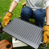 1pc, Non Stick Grill Pan, Cast Iron Griddle, Double Sided Baking Cooking Tray, Flat Top Griddle For Stovetop, Barbecue Plate