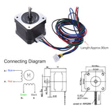 Nema 17 Stepper Stepping Motor Drive Control 2 Phase 1.8 Degree 0.9A 0.4N.M 42mm with 90cm Lead Cable 3D Printer/CNC Accessory