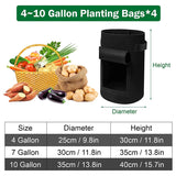 Flap,4Pcs Plant Grow Bags Nonwoven With Sturdy Handle,Garden Pots Vegetable Potato Bag