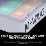 M-VAVE 25-Key Control Mini Portable USB Keyboard MIDI Controller with 25 Velocity Sensitive Keys and 8 RGB Backlit