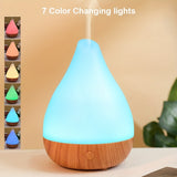 1pc Wood Grain Colorful Light Air Humidifier with Aromatherapy Diffuser