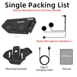 WAYXIN 6 Riders Helmet Headset Motorcycle Bluetooth Intercom Wireless Communication GPS Interphone Waterproof 1200M BT 5.0 R6S