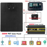 12V to 110V/220V Energy System 6000W 8000W Pure Sine Inverter 300W Solar Panel 150A Charge Controller Power Generation Kit