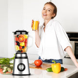 Personal Size Smoothie Cup - 500W Stainless Steel Small Blender for Kitchen, 2 Speed Adjustable with 48oz Glass